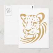 Bewachte Leoparde im Swish Zeichnend Stil Postkarte (Vorne/Hinten)