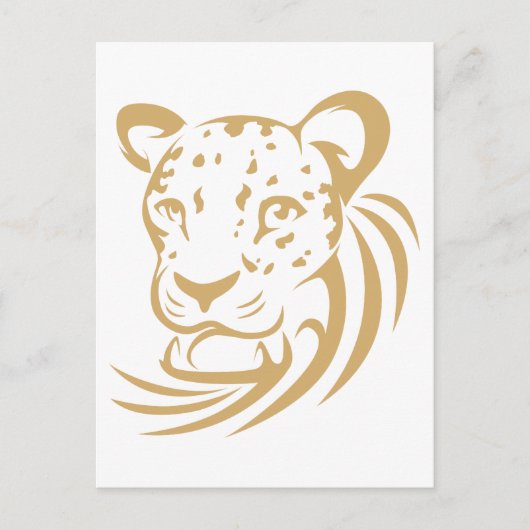 Bewachte Leoparde im Swish Zeichnend Stil Postkarte (Vorderseite)