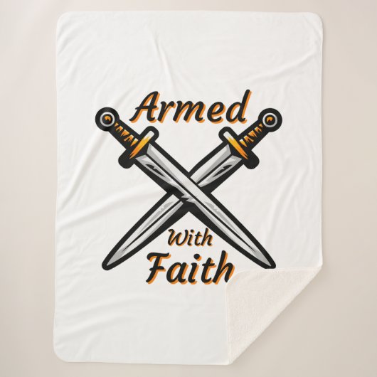 Bewaffnet mit religiösem biblischem Zitat Sherpadecke (Vorderseite)