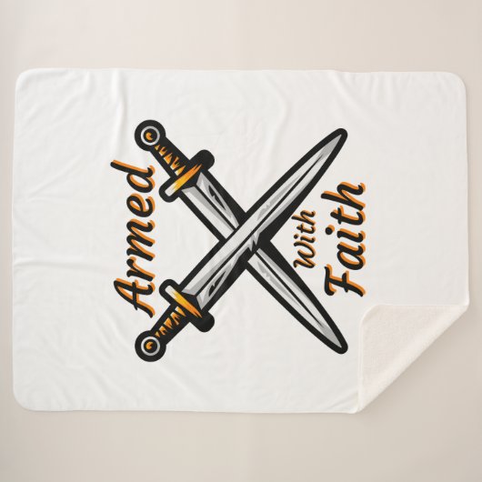 Bewaffnet mit religiösem biblischem Zitat Sherpadecke (Vorderseite (Horizontal))