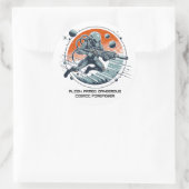 Bewaffnete Alien gefährlich Runder Aufkleber (Tasche)