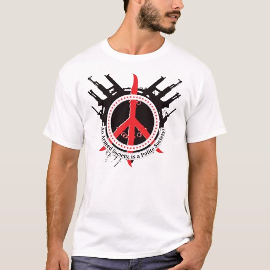 Bewaffnete höfliche Gesellschaft - Rot T-Shirt (Vorderseite)