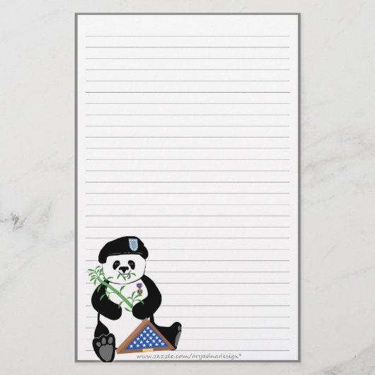 Bewaffnete Kräfte-Tagespanda-Briefpapier Briefpapier (Vorderseite)