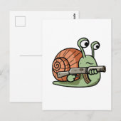 Bewaffnete Schnecke Postkarte (Vorne/Hinten)