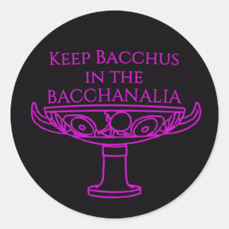 Bewahre Bacchus in den Bacchanalia-Gefäßaufklebern Runder Aufkleber