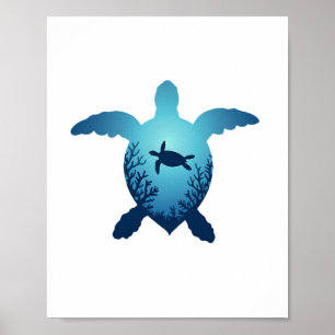 Bewahre das Meer Plastikfrei Rette die Meeresschil Poster
