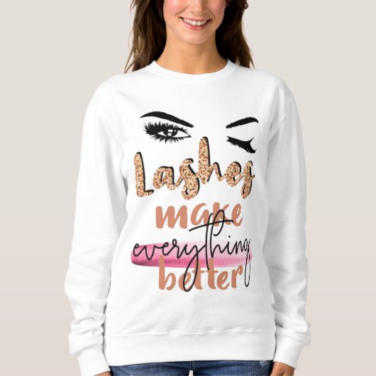 Bewahre Deine Wimpern Lang Standards Hoch Hemd Sweatshirt (Vorderseite)