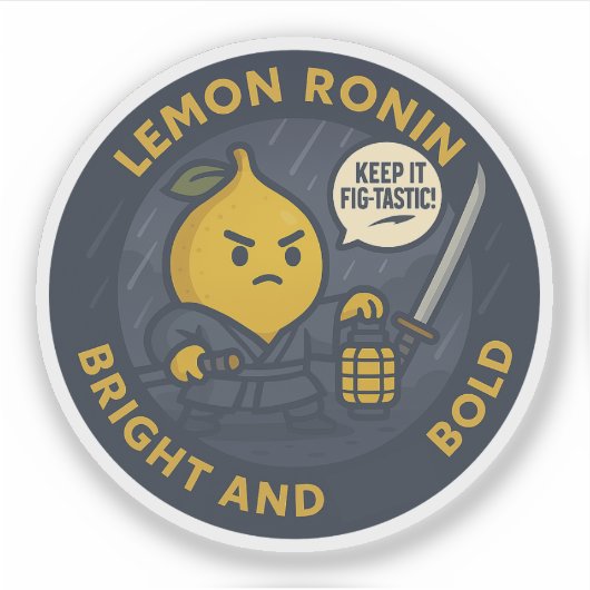 Bewahre es fig-tastisch Samurai Zitrone Aufkleber (Vorderseite)