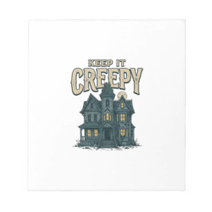 Bewahre es Gruseliges Vintage Spukhaus Halloween D Notizblock