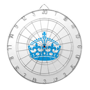 Bewahre Ruhe blaue Siegskrone Dartscheibe