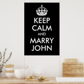 Bewahre Ruhe und heirate John Druck Poster (Küche)