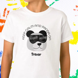 Bewahre Ruhe und Panda An T-Shirt