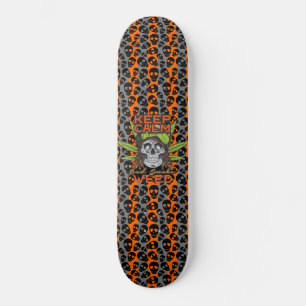 Bewahre Ruhe Und Rauche Weed Rastafari-Totenkopf  Skateboard