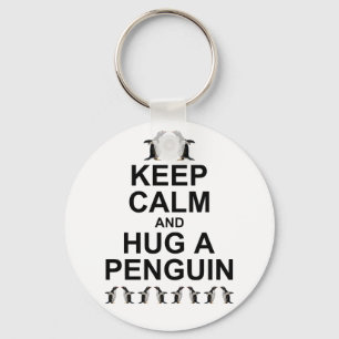 Bewahre Ruhe und Umarme einen Pinguin Schlüsselanh Schlüsselanhänger