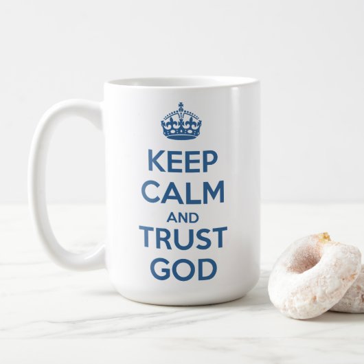 Bewahre Ruhe und vertraue Gott Kaffeetasse (Mit Donut)
