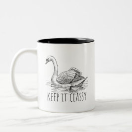 Bewahren Sie es klassisch Eleganter Schwan Zweifarbige Tasse