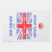 Bewahren Sie Ruhe Backen Sie Weiter Union Jack Bri Geschirrtuch (Horizontal)