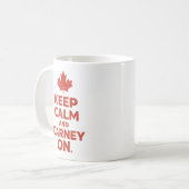 Bewahren Sie Ruhe & Carney Auf Maple Leaf Tasse (Vorderseite Links)