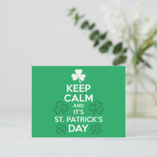 Bewahren Sie Ruhe, es ist St. Patricks-Tag Irisch  Postkarte