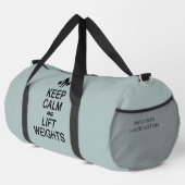 Bewahren Sie Ruhe & Heben Sie Gewichte benutzerdef Duffle Bag (Rechte Ecke)