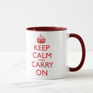 Bewahren Sie Ruhe & Machen Sie Feuerwektor Roten T Tasse
