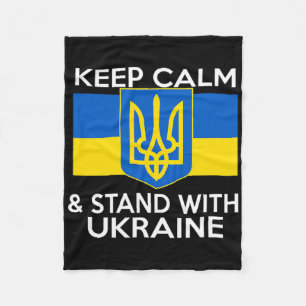 Bewahren Sie Ruhe Stehen Sie Mit Ukraine-Flagge Wa Fleecedecke