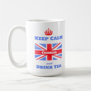 Bewahren Sie Ruhe Trinken Sie Tee Union Jack Briti Kaffeetasse