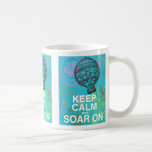 Bewahren Sie Ruhe und fliegen Sie weiter lustiger Kaffeetasse