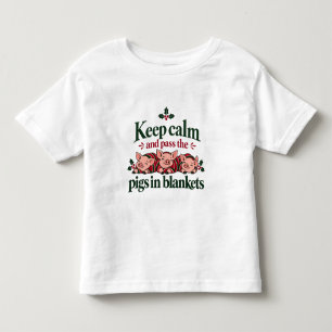 Bewahren Sie Ruhe und geben Sie die Schweine in De Kleinkind T-shirt