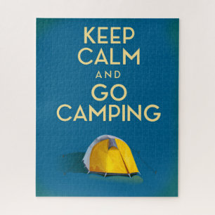 Bewahren Sie Ruhe und gehen Sie campen Vintage-Dru Puzzle