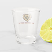 "Bewahren Sie Ruhe und Machen Sie Weiter" Löwe-Sho Schnapsglas (Rückseite)