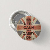 Bewahren Sie Ruhe und Machen Sie Weiter mit UK-Fla Button (Vorne & Hinten)