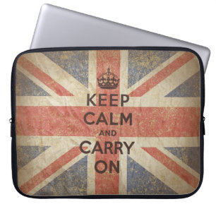 Bewahren Sie Ruhe und Machen Sie Weiter mit UK-Fla Laptopschutzhülle