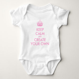 Bewahren Sie Ruhe und Machen Sie Weiter Rosa Baby Strampler