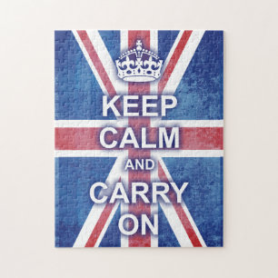 Bewahren Sie Ruhe und Machen Sie Weiter Union Jack Puzzle