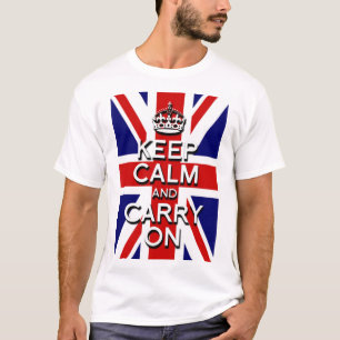 Bewahren Sie Ruhe und Machen Sie Weiter Union Jack T-Shirt
