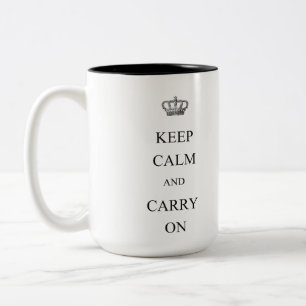 Bewahren Sie Ruhe und Machen Sie Weiter Zweifarbige Tasse