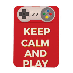 Bewahren Sie Ruhe und spielen Sie Vintage Poster Magnet