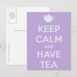 Bewahren Sie Ruhe und trinken Sie Tee Postkarte