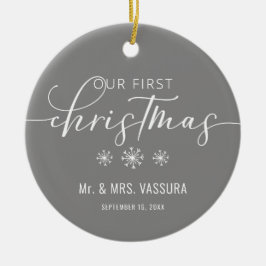 Bewahren Sie unser erstes WeihnachtsFoto Keramik Ornament