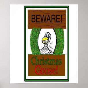 BEWAHREN! Weihnachtsgoose! Funny Holiday Poster