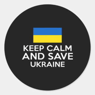 Bewahrt Ruhe Und Rettet Die Ukraine Unterstützt De Runder Aufkleber