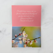 Bewährte japanische Aprikose-Blume Dankeskarte (Innenseite)