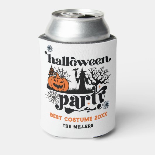Bewährte Kostüme Retro Halloween-Party Einladung Dosenkühler (Kanne Rückseite)