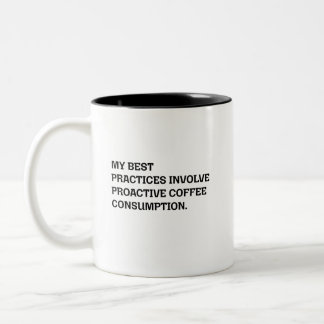 Bewährte Praktiken Proaktiver Kaffee Konsum Lustig Zweifarbige Tasse