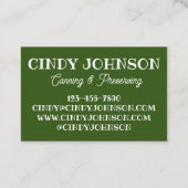 Bewahrte Zitrusfrüchtekonserven von Zitrusfrüchten Visitenkarte (Rückseite)