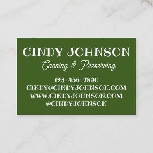 Bewahrte Zitrusfrüchtekonserven von Zitrusfrüchten Visitenkarte (Rückseite)