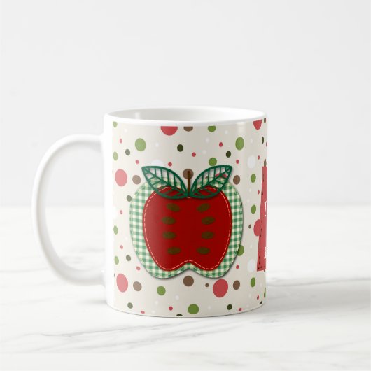 Bewährter Lehrer Apple Personalisiert Kaffeetasse (Links)