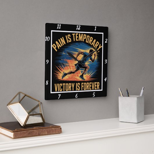 Bewährter Sieg für immer Quadratische Wanduhr (Büro)