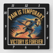 Bewährter Sieg für immer Quadratische Wanduhr (Vorderseite)